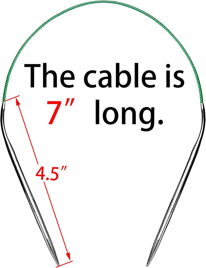 cuteDIY Size 7 Circular Knitting Needles 16 Inch Round Metal (Etched US&mm, Color-Coded Cable, Smooth Join) - Image 3